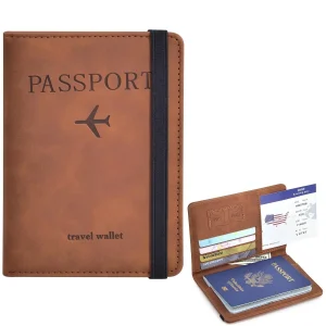 RFID Blocking Leather Passport Holder Wallet Cover Case Travel For Men and Women