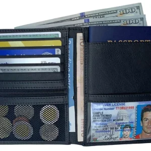 RFID Blocking Genuine Leather Travel Passport Wallet Holder